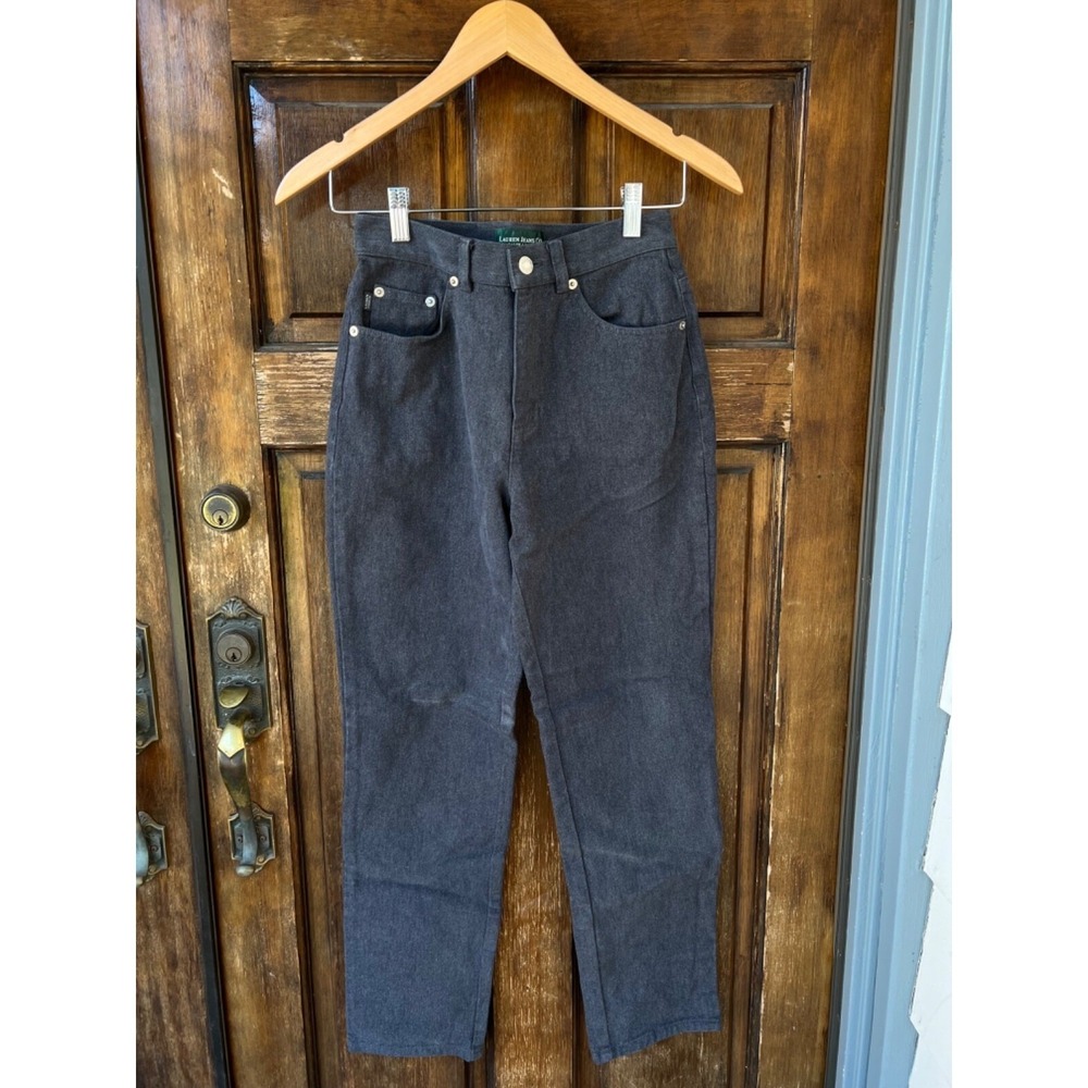 Ralph Lauren Jeans Straight Leg Vintage High Rise | Gray | Petite Size 2P